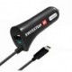 SWISSTEN, USB C- auto nabíječka, 1x konektor (USB C)+ USB port 12V, 5V, 2400mA, nabíjení mobilních telefonů a GPS, černá