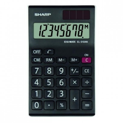 Sharp Kalkulačka EL-310ANWH, černo-bílá, stolní, osmimístná
