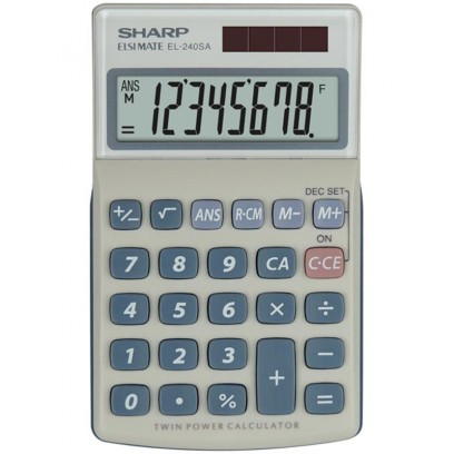 Sharp Kalkulačka EL-240SA, stříbrná, kapesní, osmimístná