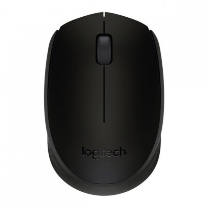 Logitech Myš B170, 1000DPI, 2.4 [GHz], optická, 3tl., 1 kolečko, bezdrátová, černá, 1 ks AA, miniaturní USB přijímač, kancelá...