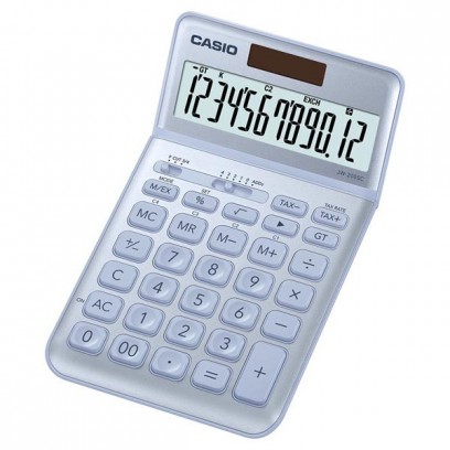 Casio Kalkulačka JW 200 SC BU, stříbrná, dvanáctimístná, duální napájení, sklápěcí displej