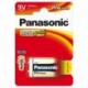 Baterie alkalická, 6LR61, 9V, Panasonic, blistr, 1-pack, 00245999, Pro Power
