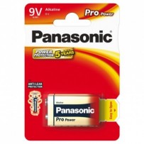 Baterie alkalická, 6LR61, 9V, Panasonic, blistr, 1-pack, 00245999, Pro Power