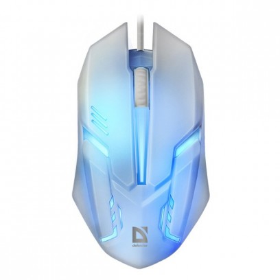 Defender Myš Cyber MB-560L, 1200DPI, optická, 3tl., 1 kolečko, drátová USB, bílá, herní, podsvícená