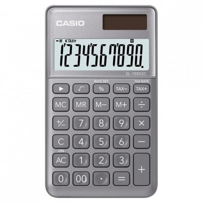 Casio Kalkulačka SL 1000 SC BU, stříbrná, desetimístná, duální napájení