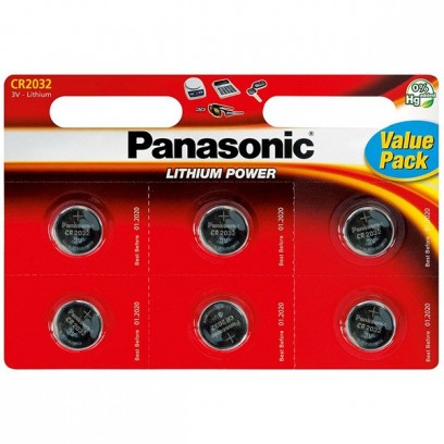 Baterie lithiová, CR2032, 3V, Panasonic, blistr, 6-pack