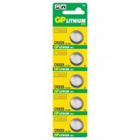 Baterie lithiová, knoflíková, CR2025, 3V, GP, blistr, 5-pack