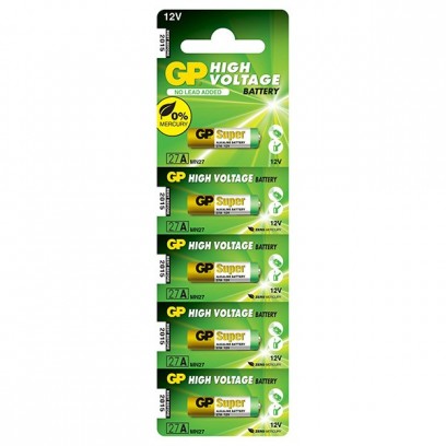 Baterie alkalická, 27A, MN27, 12V, GP, blistr, 5-pack