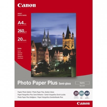 Canon Photo Paper Plus Semi-Glossy, foto papír, pololesklý, saténový typ bílý, 20x25cm, 8x10", 260 g/m2, 20 ks, SG-201 8X10in...