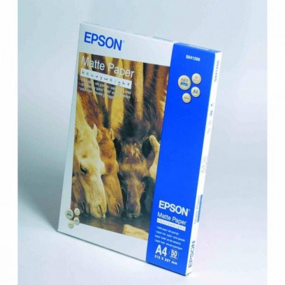 Epson Matte Paper Heavyweight, foto papír, matný, silný typ bílý, Stylus Photo 1270, 1290, A4, 167 g/m2, 50 ks, C13S041256, i...