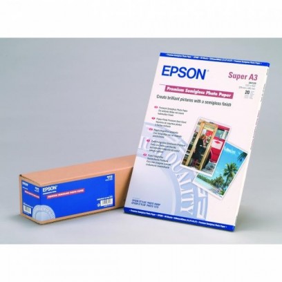 Epson Premium Semigloss Photo Paper, foto papír, pololesklý, bílý, Stylus Photo 1270, 2000P, A3+, 251 g/m2, 20 ks, C13S041328...