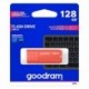 Goodram USB flash disk, USB 3.0 (3.2 Gen 1), 128GB, UME3, oranžový, UME3-1280O0R11, USB A, s krytkou