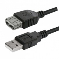 Kabel USB (2.0), USB A M- USB A F, 3m, šedý, cena za 1 kus