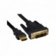 Kabel DVI (18+1) M- HDMI M, 10m, zlacené konektory, černá