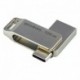 Goodram USB flash disk, USB 3.0 (3.2 Gen 1), 128GB, ODA3, stříbrný, ODA3-1280S0R11, USB A / USB C, s otočnou krytkou