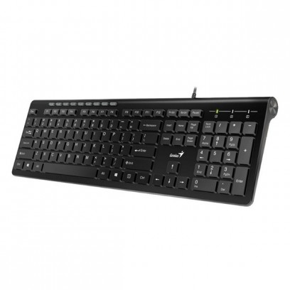 Genius Slimstar 230, klávesnice US, multimediální, slim typ drátová (USB), černá