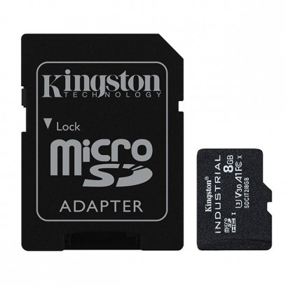 Kingston paměťová karta Micro Secure Digital Card Industria, 8GB, micro SDHC, SDCIT2/8GB, UHS-I U3 (Class 10), V30, A1, pSLC ...