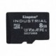 Kingston paměťová karta Micro Secure Digital Card Industria, 8GB, micro SDHC, SDCIT2/8GB, UHS-I U3 (Class 10), V30, A1, pSLC ...
