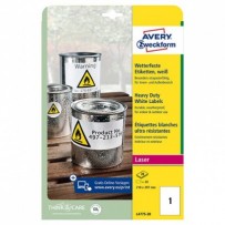 Avery Zweckform etikety 210mm x 297mm, A4, bílé, 1 etiketa, velmi odolné, baleno po 20 ks, L4775-20, pro laserové tiskárny a ...