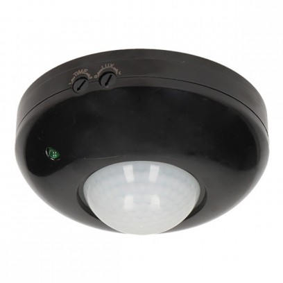 PIR motion sensor 230V 50Hz, 6m, max. 1200W, černý, ORNO, 360°, IP20, infračervený