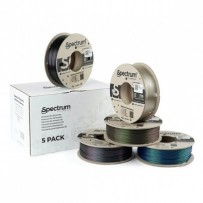 Spectrum 3D filament, Premium PLA Essentials, 1,75mm, 5x250g, 80752, mix Wizard Indigo, Wizard Green, Wizard Charcoal, Caribb...