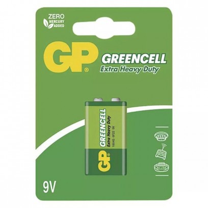 Baterie zinkochloridová, 9V, 9V, GP, blistr, 1-pack, Greencell
