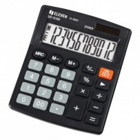 Eleven kalkulačka SDC812NR, černá, stolní, dvanáctimístná, duální napá, jení