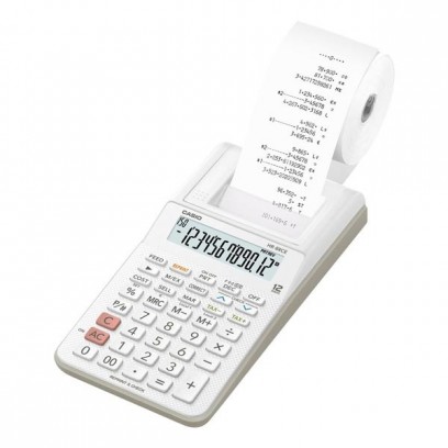Casio Kalkulačka HR 8 RCE WE, bílá, stolní, dvanáctimístná, jednobarevný tisk