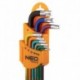 Klíče Torx 09-518, sada 9 ks, barevné, NEO TOOLS