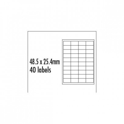 Etikety 48.5mm x 25.4mm, A4, matné, modré, 40 etiket, baleno po 10 ks, pro inkoustové a laserové tiskárny