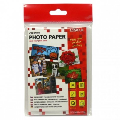 Foto papír, lesklý, bílý, 10x15cm, 4x6", 260 g/m2, 2880dpi, 20 ks, 16720, inkoustový