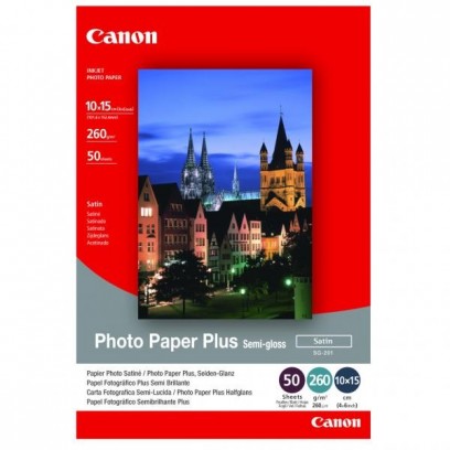 Canon Photo Paper Plus Semi-Glossy, foto papír, pololesklý, saténový, bílý, 10x15cm, 4x6", 270 g/m2, 50 ks, SG-201S, inkoustový