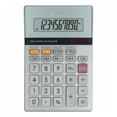 Sharp Kalkulačka EL331ERB, stříbrná, stolní, desetimístná