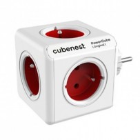 Cubenest - PowerCube, 0.1m, ORIGINAL USB, červená, POWERCUBE, 5x zásuvka