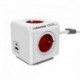 Cubenest - PowerCube, 1.5m, Extended USB PD 20W, A+C, červená, POWERCUBE, 4 zásuvky, USB A+C, Power Delivery 20W