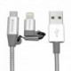 Verbatim USB kabel (2.0), USB A samec - microUSB samec + Apple Lightning samec, 1m, stříbrný, box, 48869, 2 in 1 - nastavitel...