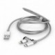 Verbatim USB kabel (2.0), USB A samec - microUSB samec + Apple Lightning samec, 1m, stříbrný, box, 48869, 2 in 1 - nastavitel...