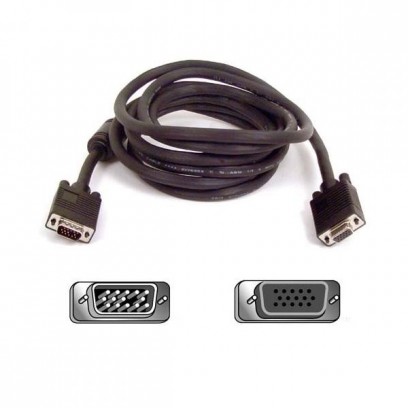 Kabel SVGA (15) M- SVGA (15) F, SVGA, 2m, stíněný, černá