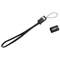 Kabel USB (2.0), USB A M- USB micro M, 0.3m, černý, poutko na mobil