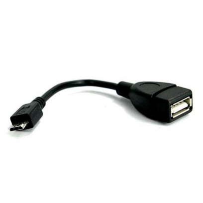 Kabel USB (2.0), USB micro OTG M- USB A OTG F, 0.15m, černý