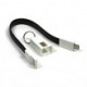 Kabel USB (2.0), USB A M- USB micro M, 0.2m, černý, klíčenka