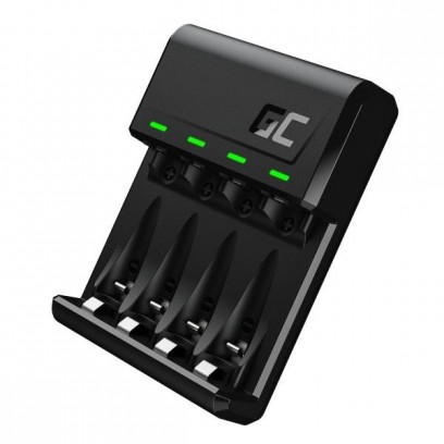 Green Cell Vital charger nabíječka baterií GRADGC01, na 4 ks AA/AAA, NiMH, nabíjení samotných článků, micro USB, USB-C, 0.5W