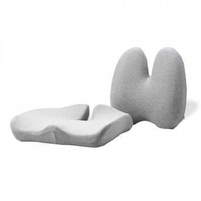 Set bederní opěrky a podsedáku, ergonomický, šedý, paměťová pěna, Powerton