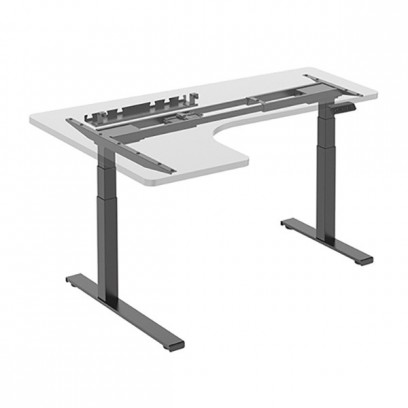 Rám rohového stolu, elektricky nastavitelná výška, organizér kabelů v balení, antikolizní systém, černý, 125 kg nosnost, Powe...