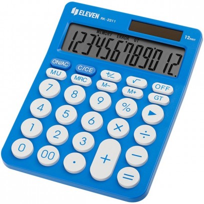 Eleven Kalkulačka RK-2311-BL, modrá, stolní, dvanáctimístná, duální napájení