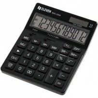 Eleven Kalkulačka SDC-333X-BK, černá, stolní, dvanáctimístná, duální napájení