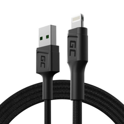 Green Cell kabel GC PowerStream USB-A - Lightning 120 cm, rychlé nabíjení Apple 2.4A