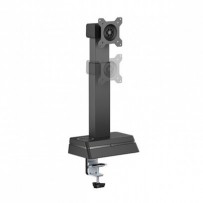 Powerton ERGO LEVION Držák monitoru s automaticky nastavitelnou výškou, černá, 10KG, svorka, 17"-32", bezdrátová nabíječka