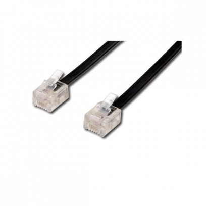 Telefonní kabel, RJ11 M-10m, černý, economy, pro ADSL modem